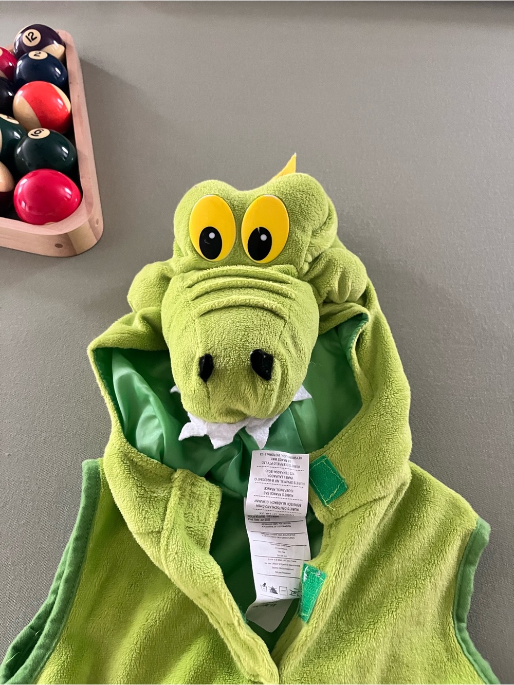 Rubie's Light Green Crocodile Hooded Costume Vest with Yellow Eye Accents